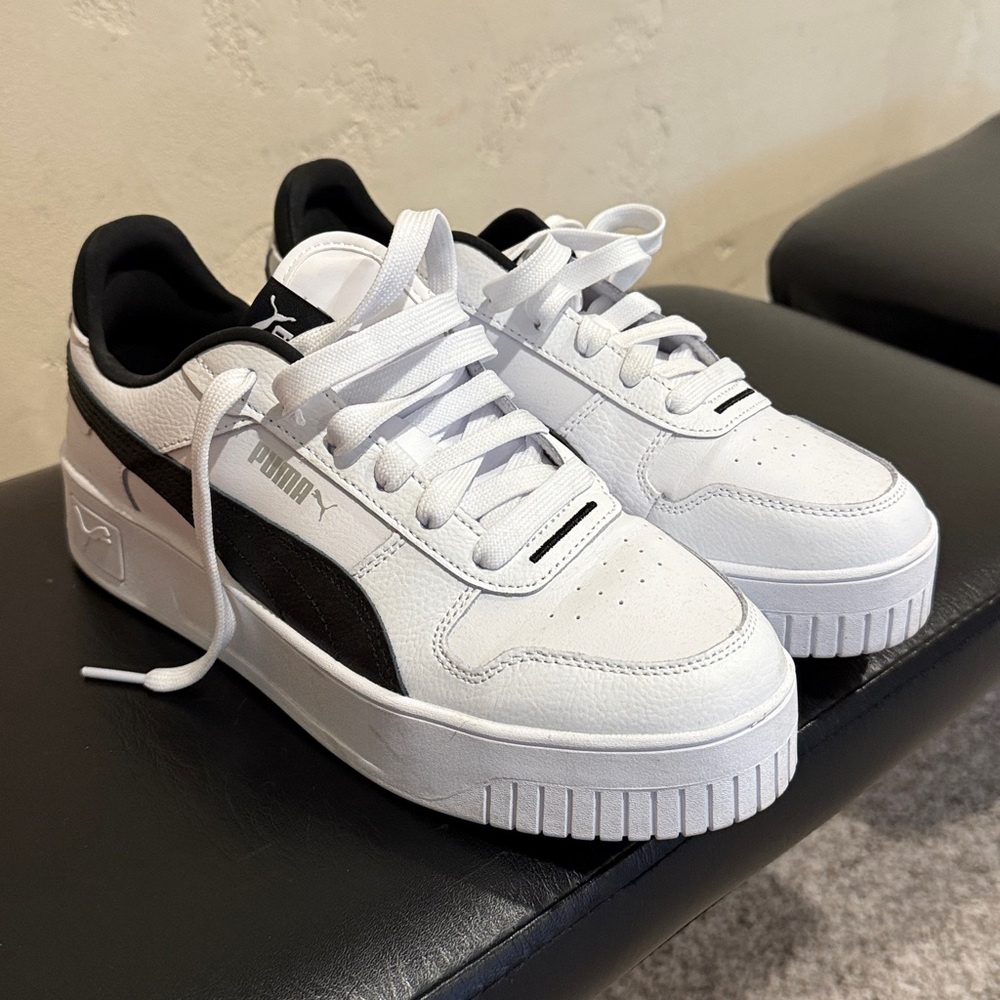 Puma Black and White Platform Sneakers